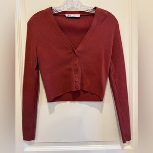 ZARA Long-sleeve Cardigan Crop top